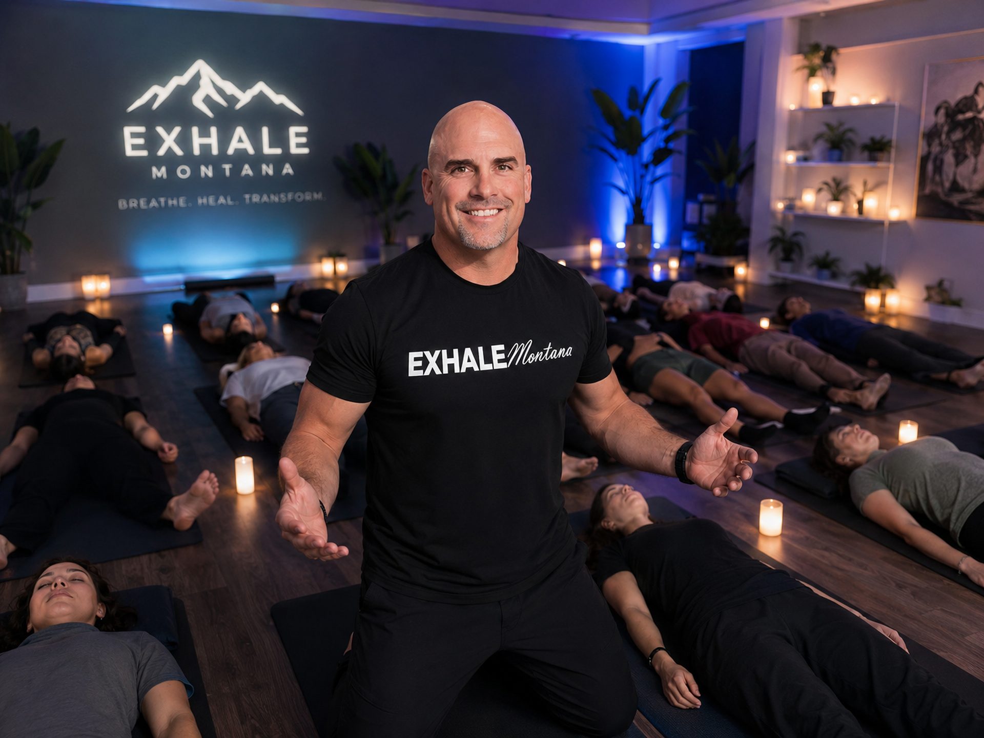 Kevin Lundstrom leading a group breathwork session
